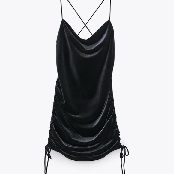 Zara Dresses & Skirts - ZARA Women’s Sexy Draped Velvet Mini Dress Size M